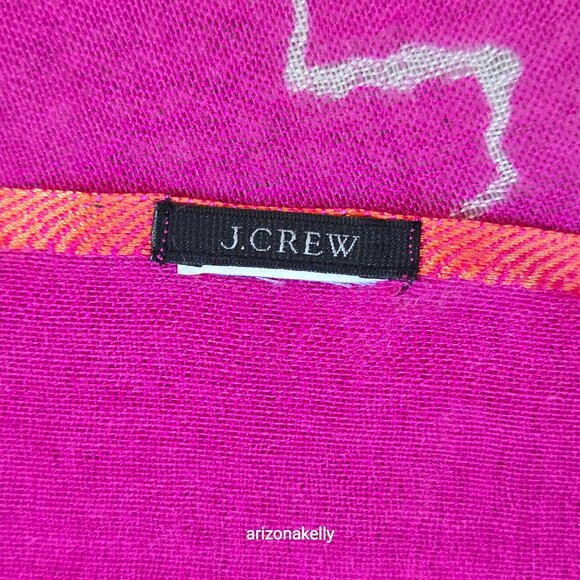 RARE J. Crew *PINK* Wool Scarf Cape Cod Map Massachusetts Beach Provincetown - Picture 10 of 13